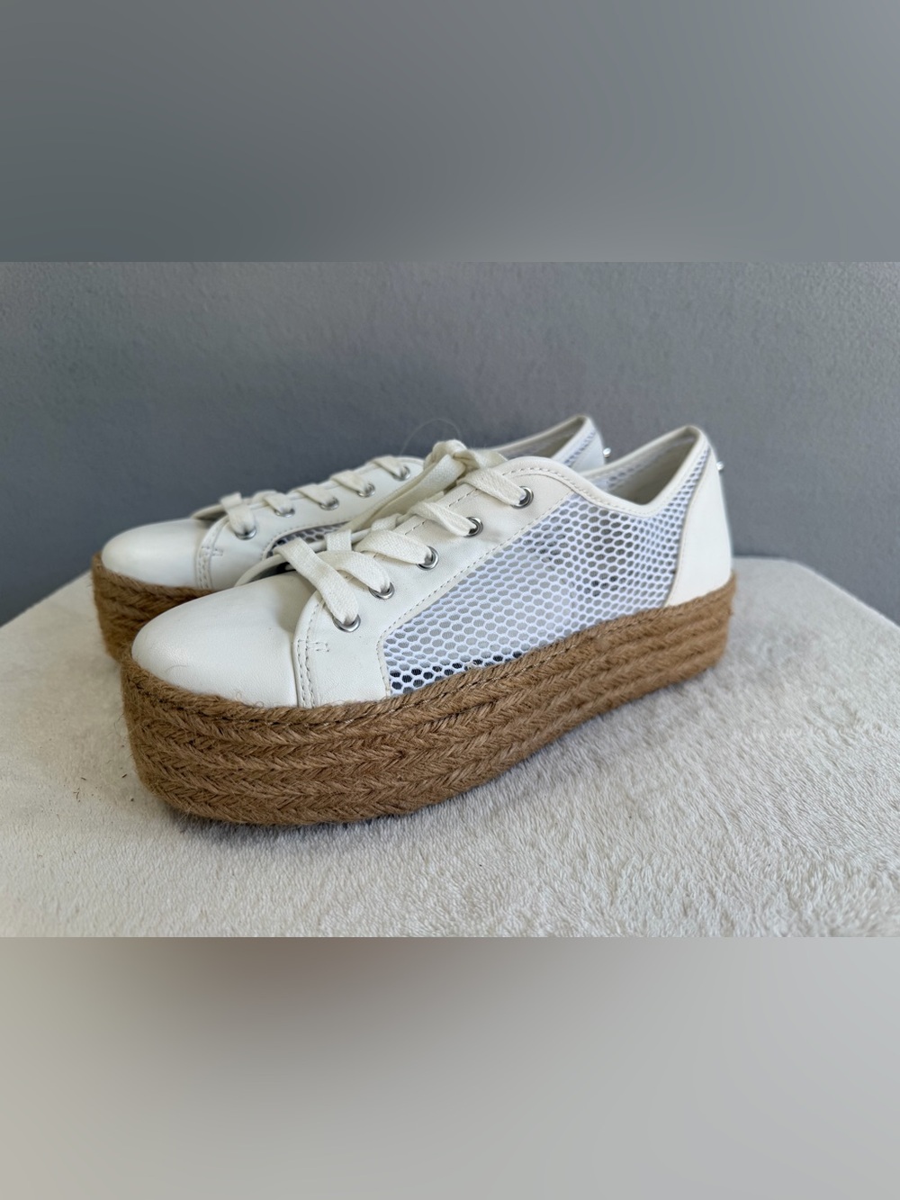 Steve Madden Mars Platform Espadrille Sneaker s9.5 Women’s White Mesh
